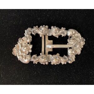 Victorian Silver Plate Sash Belt Buckle